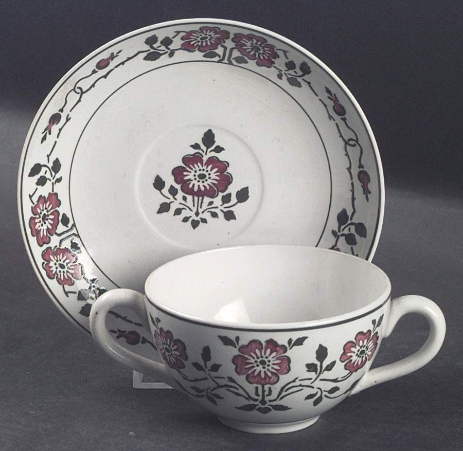 M131 Flat Bouillon Cup & Saucer by Lazarus Straus & Sons-1