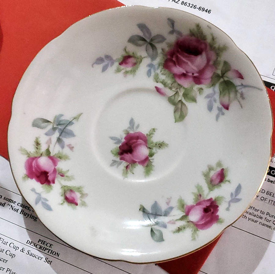 Elegant Rose Saucer by Lefton-1