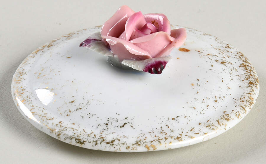 Elegant Rose Lid for Stackable Sugar Bowl by Lefton-1
