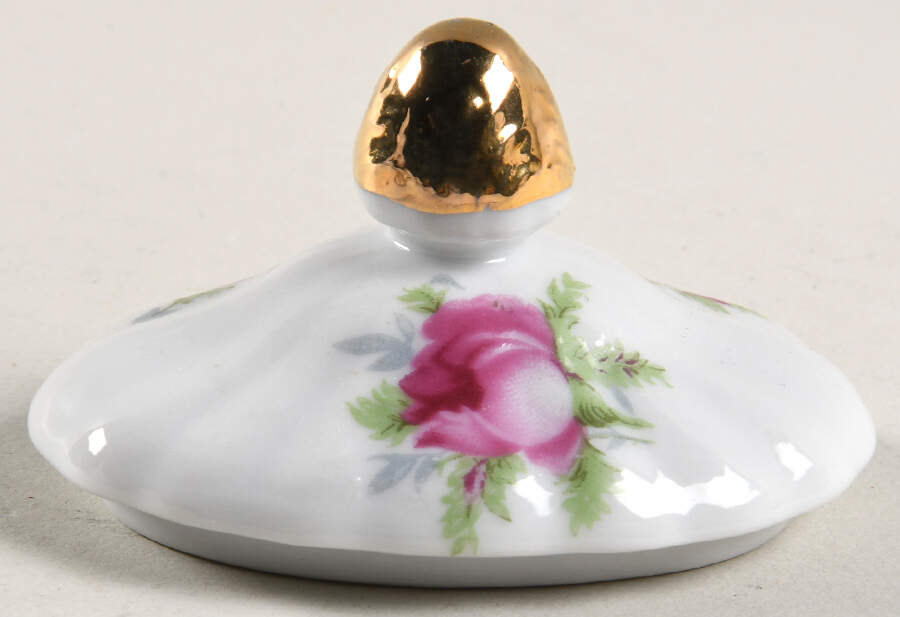 Elegant Rose Lid for Sugar Bowl by Lefton-1