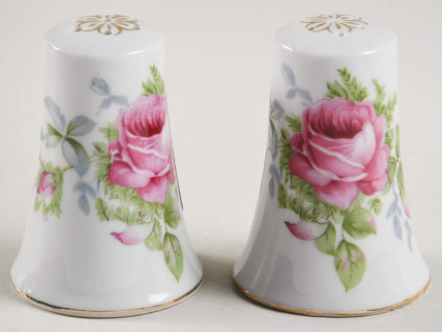Elegant Rose Salt & Pepper Set by Lefton-1