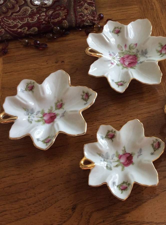 Elegant Rose Small Leaf Dish by Lefton-1