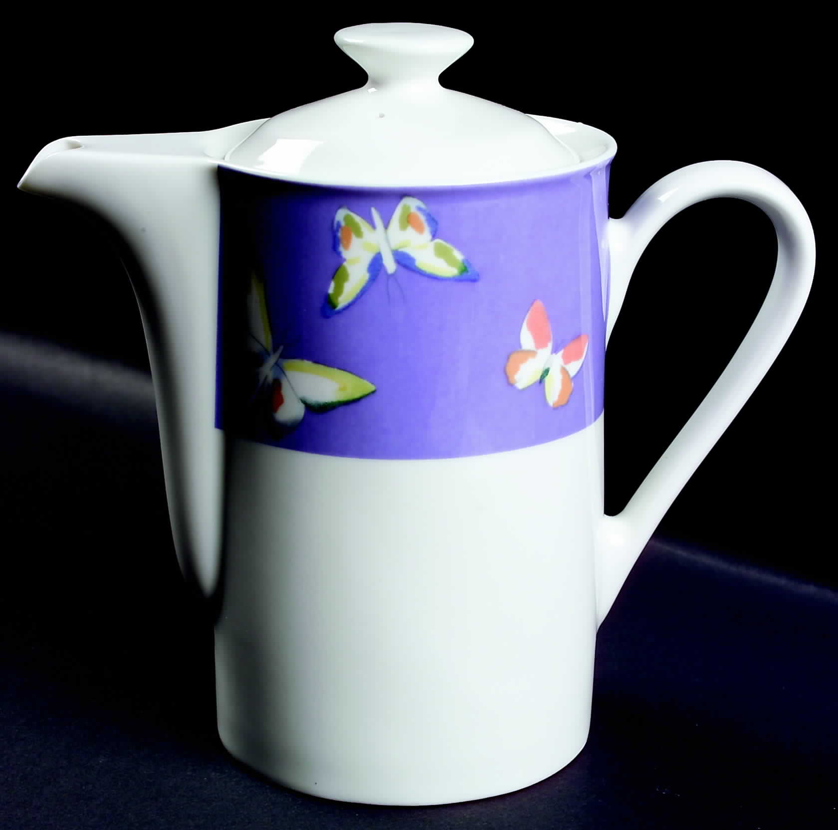 Farfalla Purple Coffee Pot & Lid by Lynn's China-1