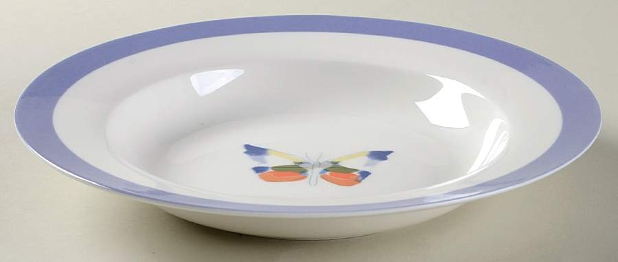 Farfalla Purple Large Rim Soup Bowl by Lynn's China-1
