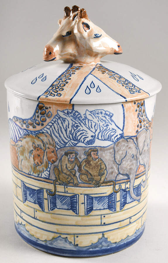 Noah's Ark Large Canister & Lid by Louisville-1