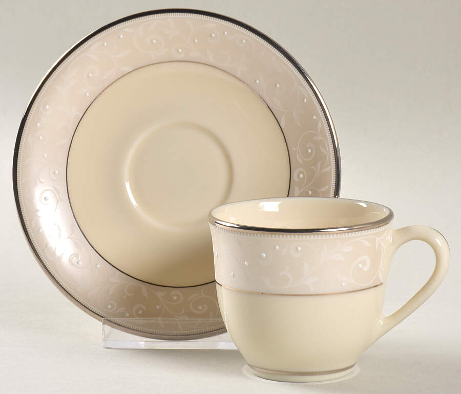 Pearl Innocence Flat Demitasse Cup & Saucer Set by Lenox-1