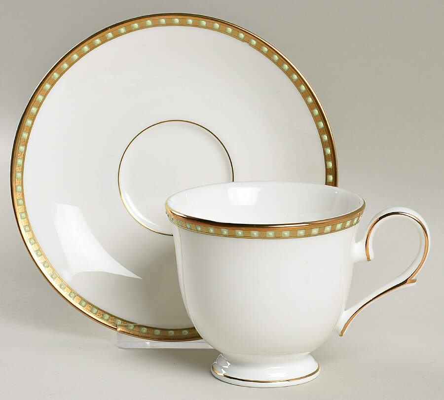Beaded Jewel Footed Cup & Saucer Set by Lenox-1