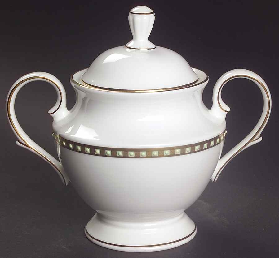 Beaded Jewel Sugar Bowl & Lid by Lenox-1