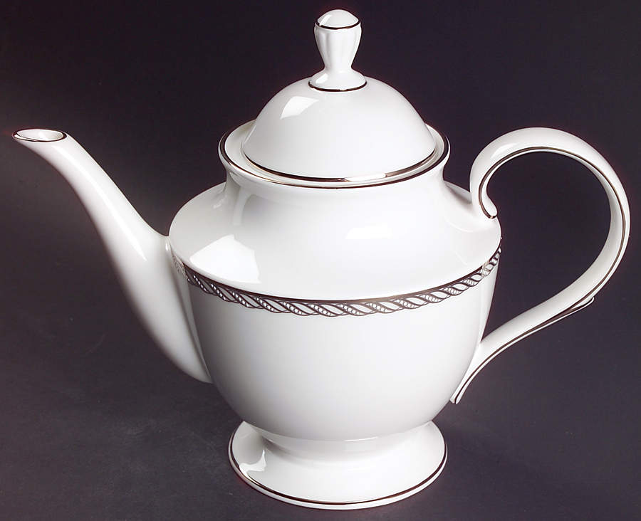Serpentine Platinum Teapot & Lid by Lenox-1
