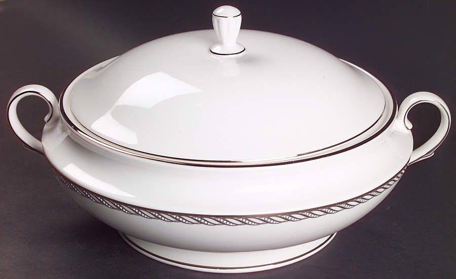 Serpentine Platinum Round Covered Vegetable by Lenox-1