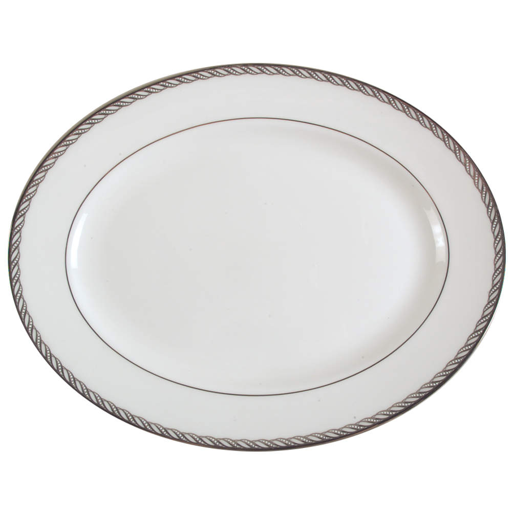 Serpentine Platinum 13" Oval Serving Platter by Lenox-1