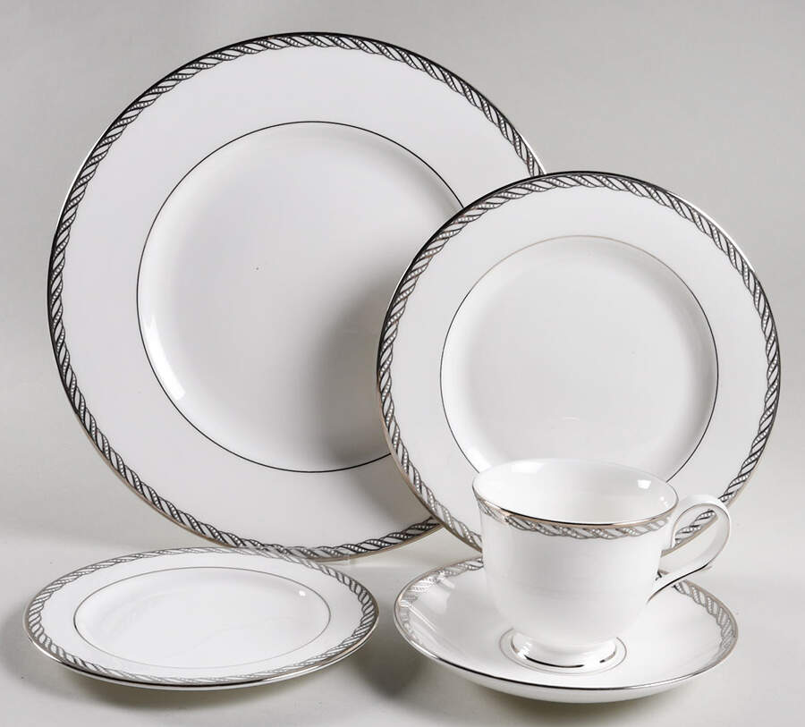 Serpentine Platinum 5 Piece Place Setting by Lenox-1