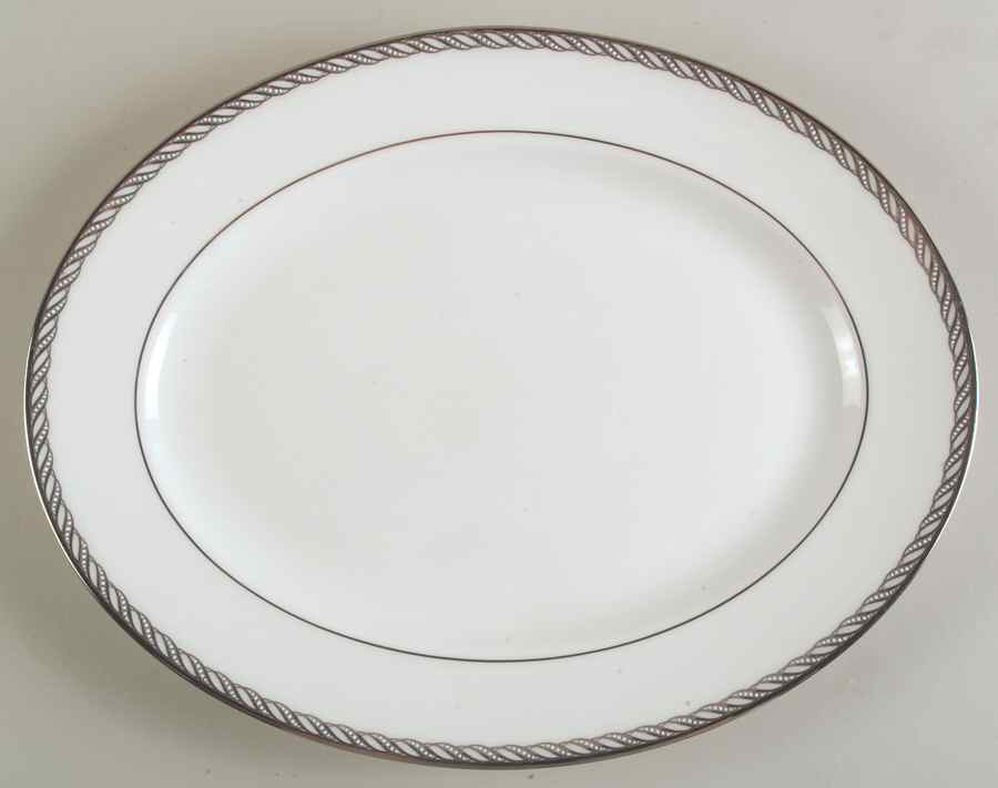 Serpentine Platinum 13" Oval Serving Platter by Lenox-1