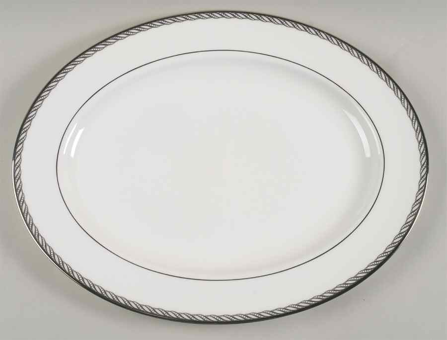 Serpentine Platinum 16" Oval Serving Platter by Lenox-1