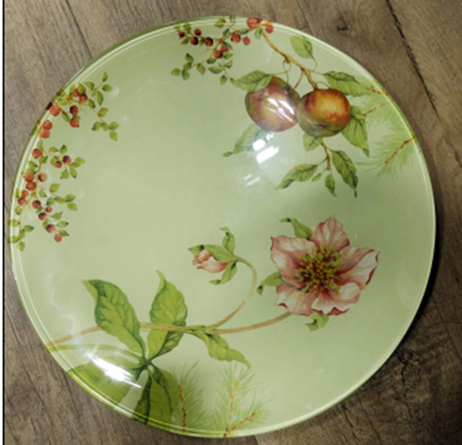 Winter Garden Accessories Round  Decoupage Glassware Platter by Lenox-1