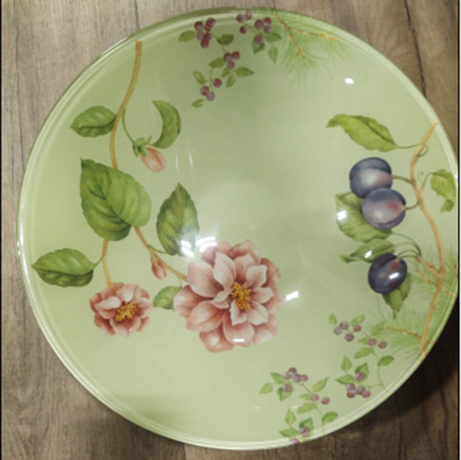 Winter Garden Accessories Large Low Decoupage Glassware Bowl by Lenox-1