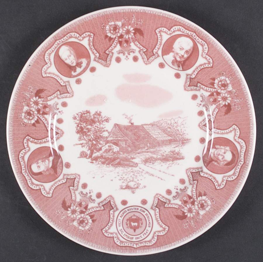 Moravian Historical Scenes Dinner Plate by Lamberton-1
