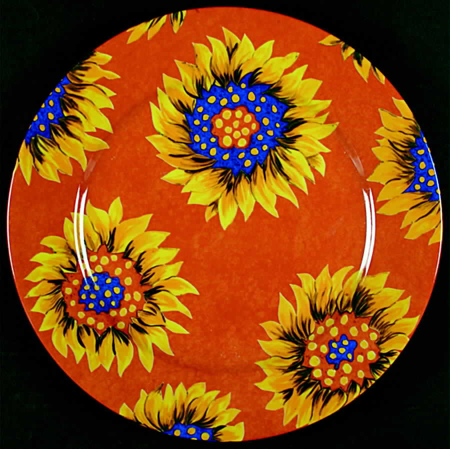 Tournesol Orange Service Plate (Charger) by Laure Japy-1