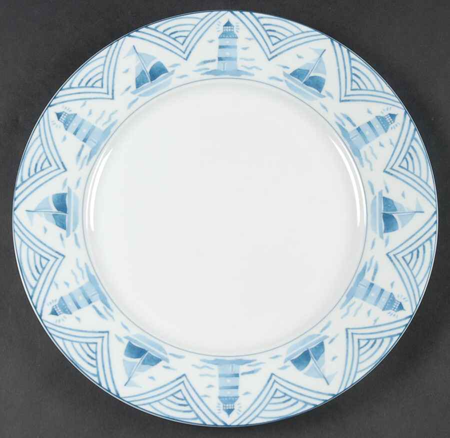 Blue Lighthouse Dinner Plate by Lynn's China-1