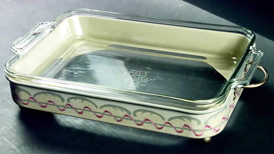 Perennial Garden Toleware 14" Metal Rectangular Baker with Glass Liner by Lenox-1