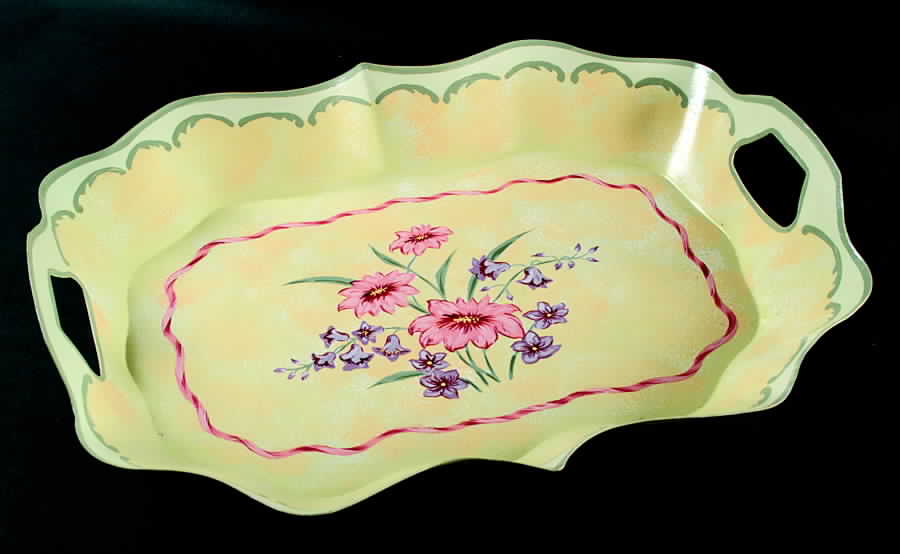 Perennial Garden Toleware Rectangular Metal Tray by Lenox-1