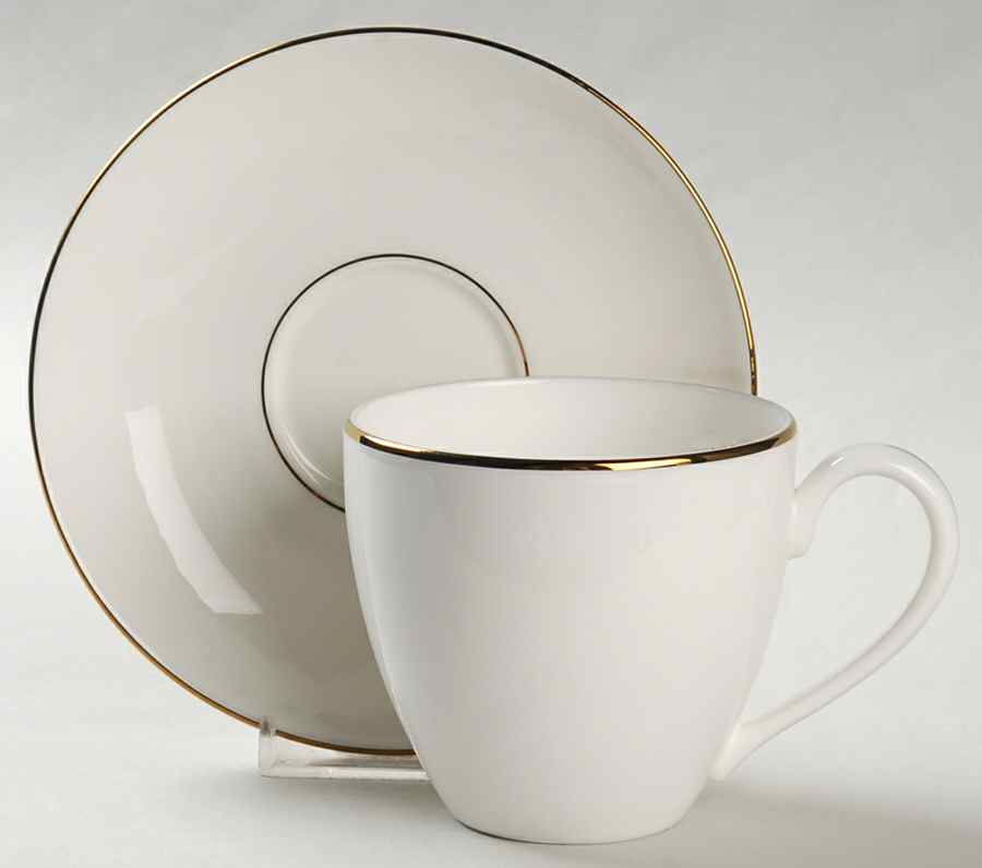 Continental Dining Gold Flat Cup & Saucer Set by Lenox-1