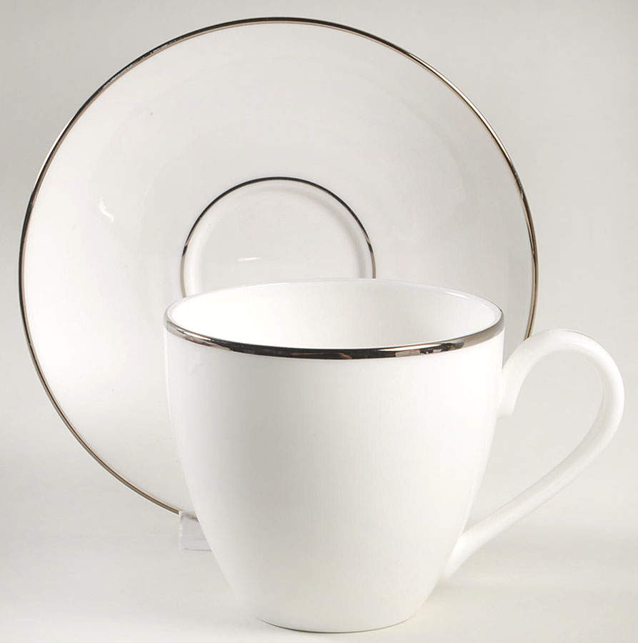 Continental Dining Platinum Flat Cup & Saucer Set by Lenox-1