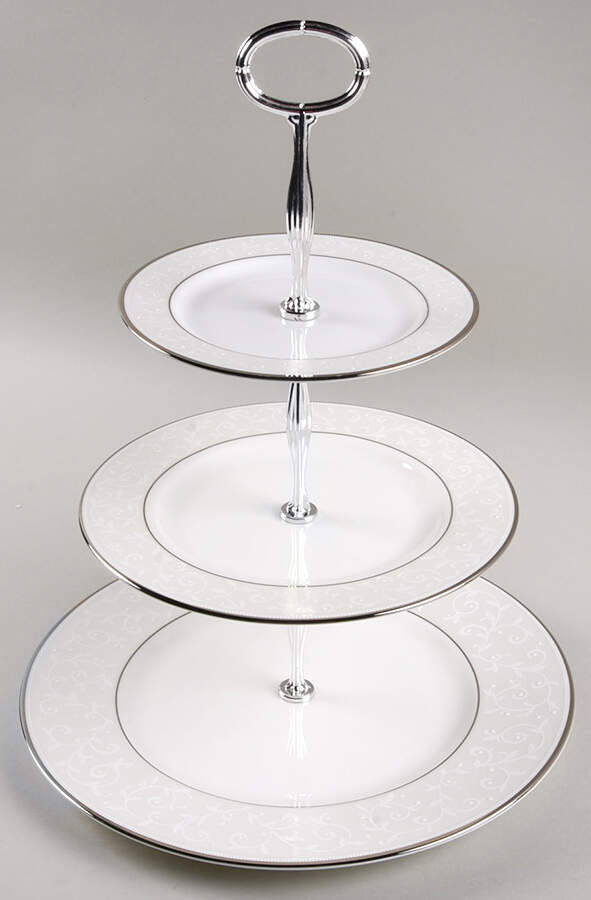 Opal Innocence 13 7/8"-14 1/4" 3-Tiered Serving Tray(DP,SP,BB) HC by Lenox-1