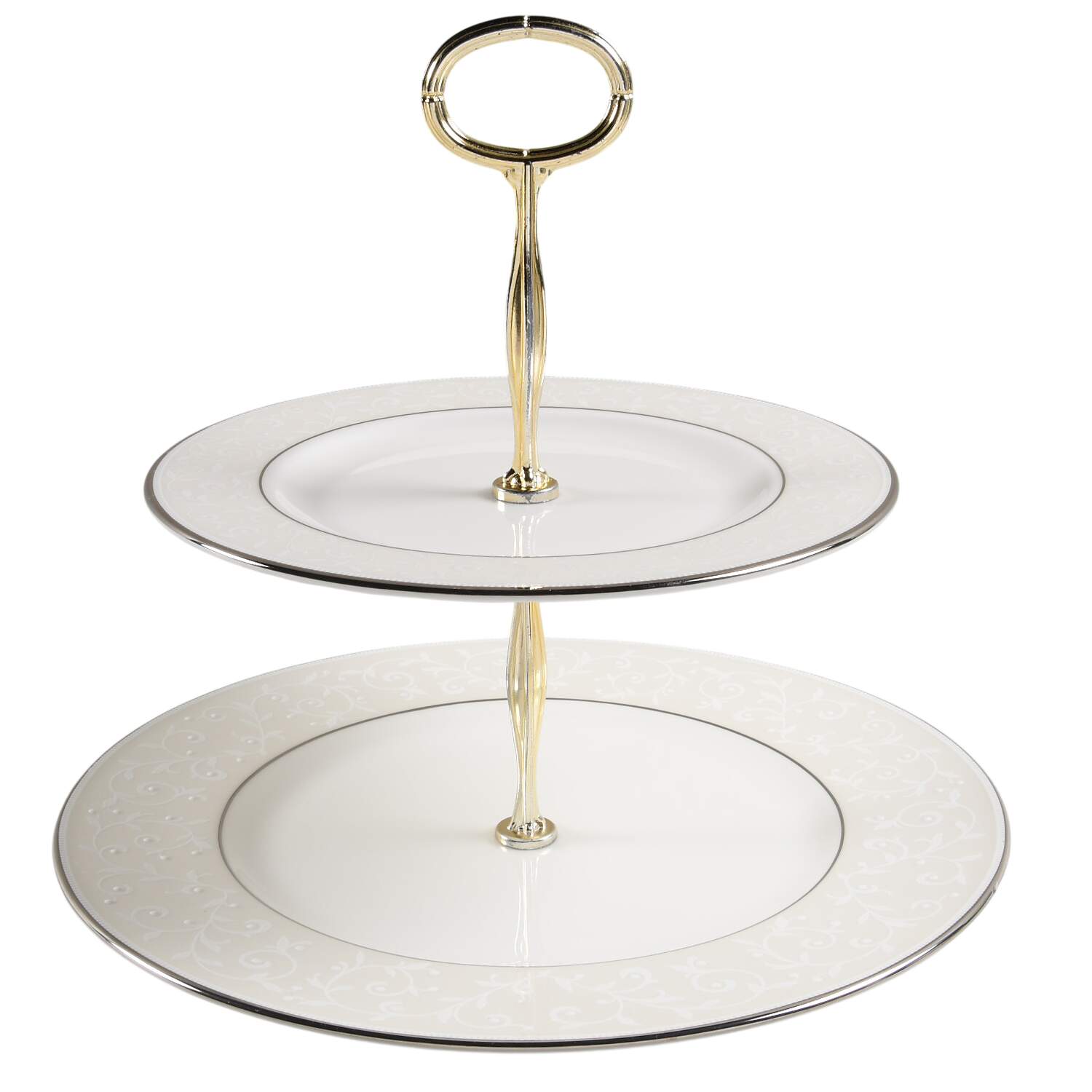 Opal Innocence 6 5/8"-10"  2 Tiered Serving Tray (Dp, Sp) HC by Lenox-1