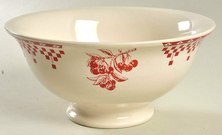 Damier Red 8" Round Serving Bowl by Le Comptoir-1