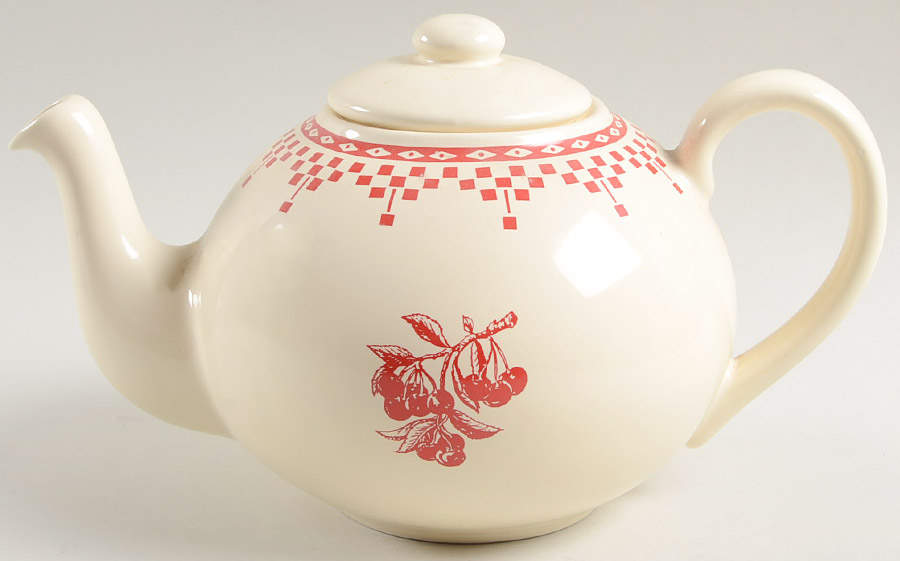 Damier Red Teapot & Lid by Le Comptoir-1