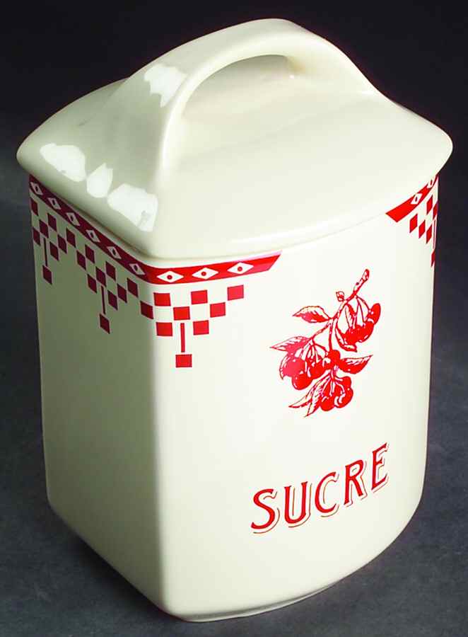 Damier Red Sugar Canister & Lid by Le Comptoir-1