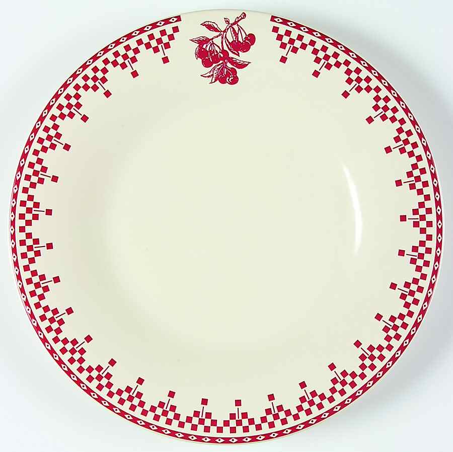 Damier Red Dinner Plate by Le Comptoir-1