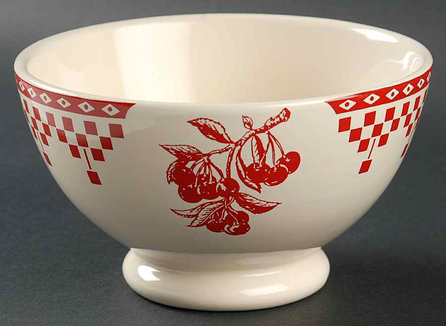 Damier Red Footed Dessert Bowl by Le Comptoir-1