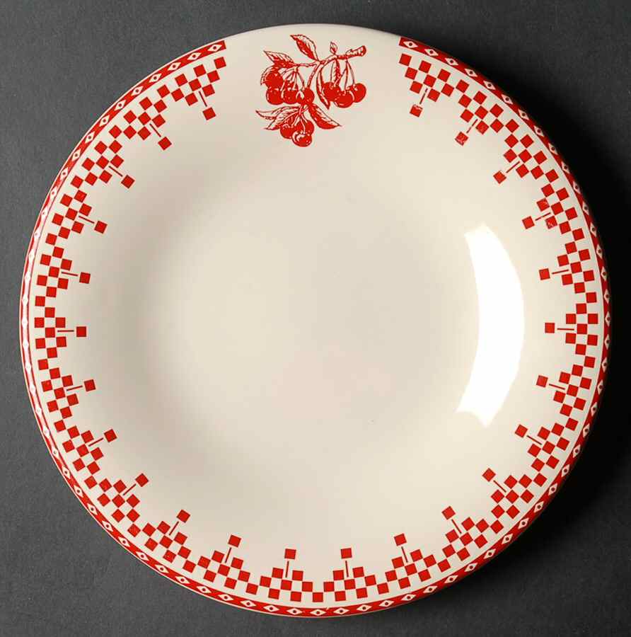 Damier Red Salad Plate by Le Comptoir-1