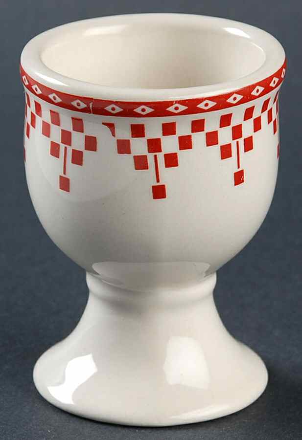 Damier Red Single Egg Cup by Le Comptoir-1