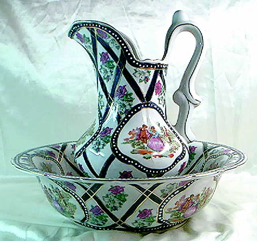 CX943 Large Pitcher & Bowl Set by China (Made in China)-1