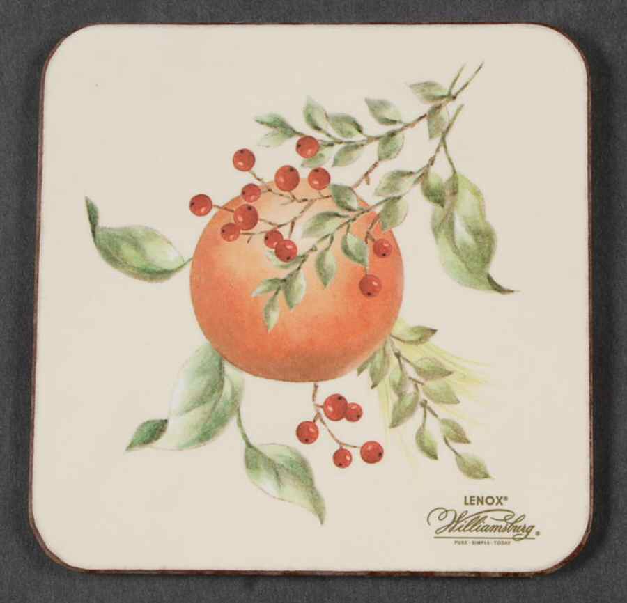 Williamsburg Boxwood & Pine Square Corkback Coaster by Lenox-1