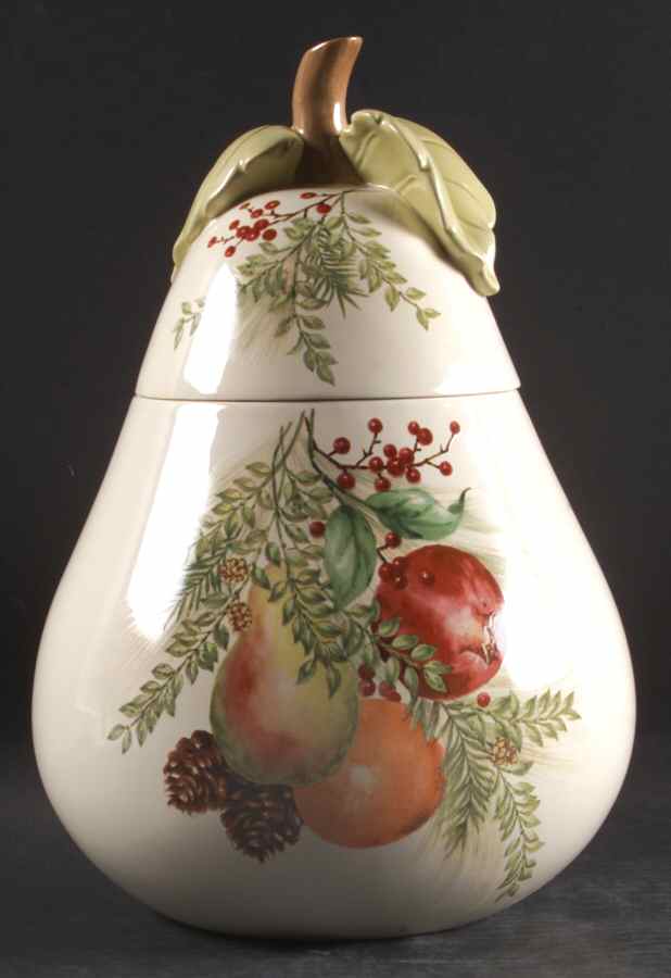 Williamsburg Boxwood & Pine Sculpted Cookie Jar & Lid by Lenox-1