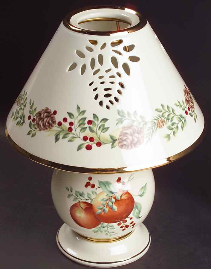 Williamsburg Boxwood & Pine Candle Lamp & Shade by Lenox-1