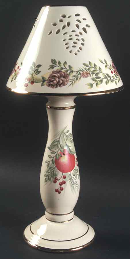 Williamsburg Boxwood & Pine Candlestick Lamp & Shade by Lenox-1