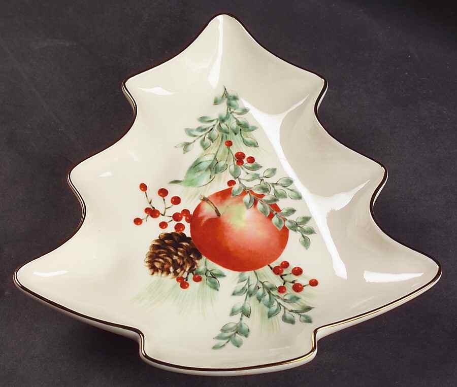 Williamsburg Boxwood & Pine Small Tree Shaped Dish by Lenox-1
