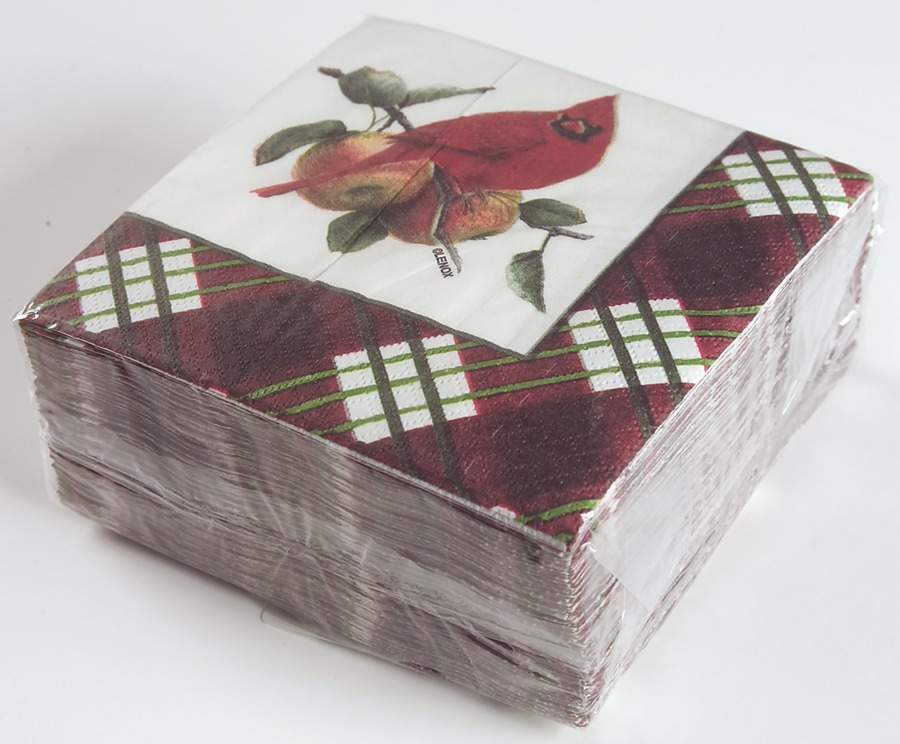Winter Greetings Tartan Package of Paper Beverage Napkins by Lenox-1