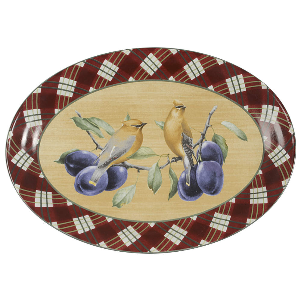 Winter Greetings Tartan 16" Oval Serving Platter by Lenox-1