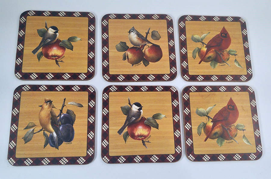 Winter Greetings Tartan Square Corkback Coaster by Lenox-1