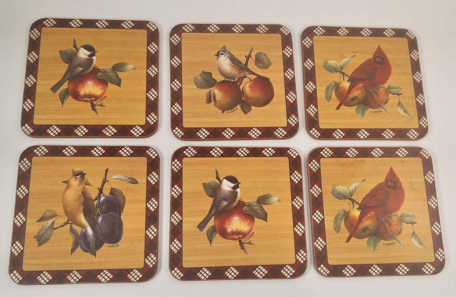 Winter Greetings Tartan Square Corkback Coaster by Lenox-1