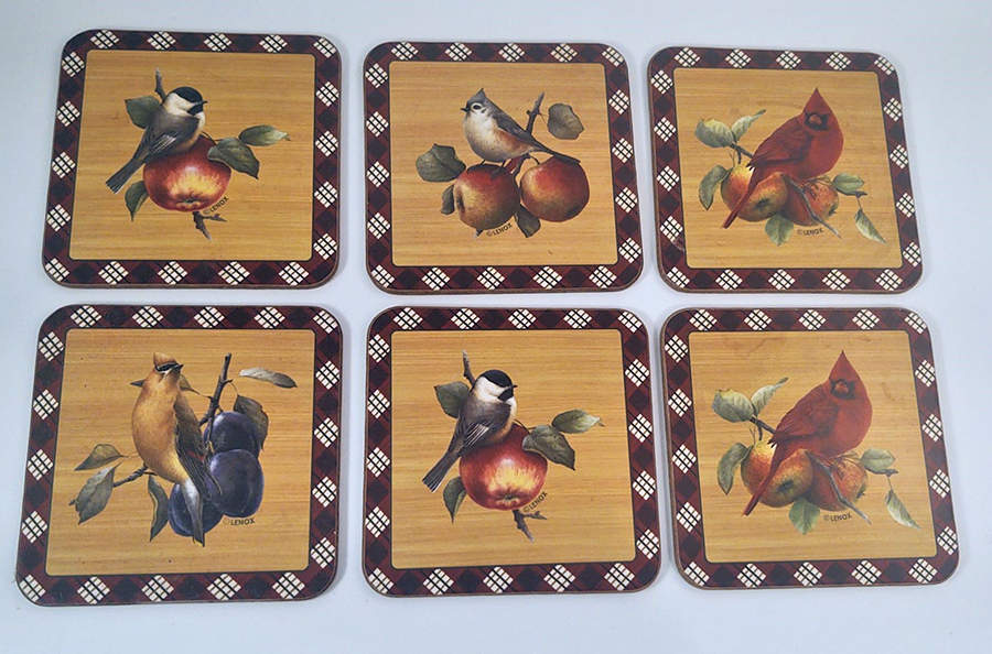 Winter Greetings Tartan Square Corkback Coaster by Lenox-1
