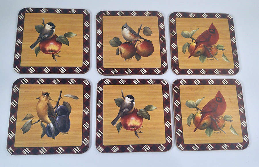 Winter Greetings Tartan Square Corkback Coaster by Lenox-1