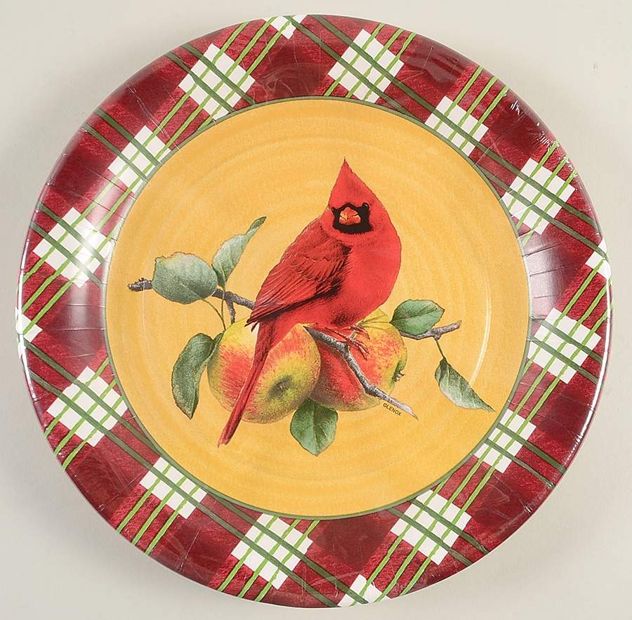 Winter Greetings Tartan (Pack of 12) Paper Dinner Plates by Lenox-1