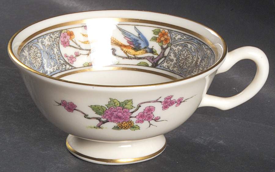Ming-Birds (Newer, Cream, Gold Backstamp) Flat Cup by Lenox-1